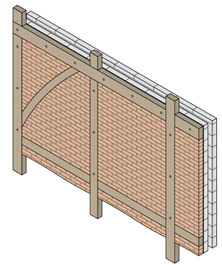 Masonry cladding fixed - oak in construction